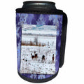 3dRose Beverly Turner Christmas Design and Photography - Deer Family and Pheasants Playing in the Snow - Can Cooler Bottle Wrap (cc_26923)