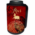 3dRose TDSwhite – Zodiac - Aries Symbol Astrology Wheel Zodiac Sign Horoscope - Can Cooler Bottle Wrap (cc_269251)
