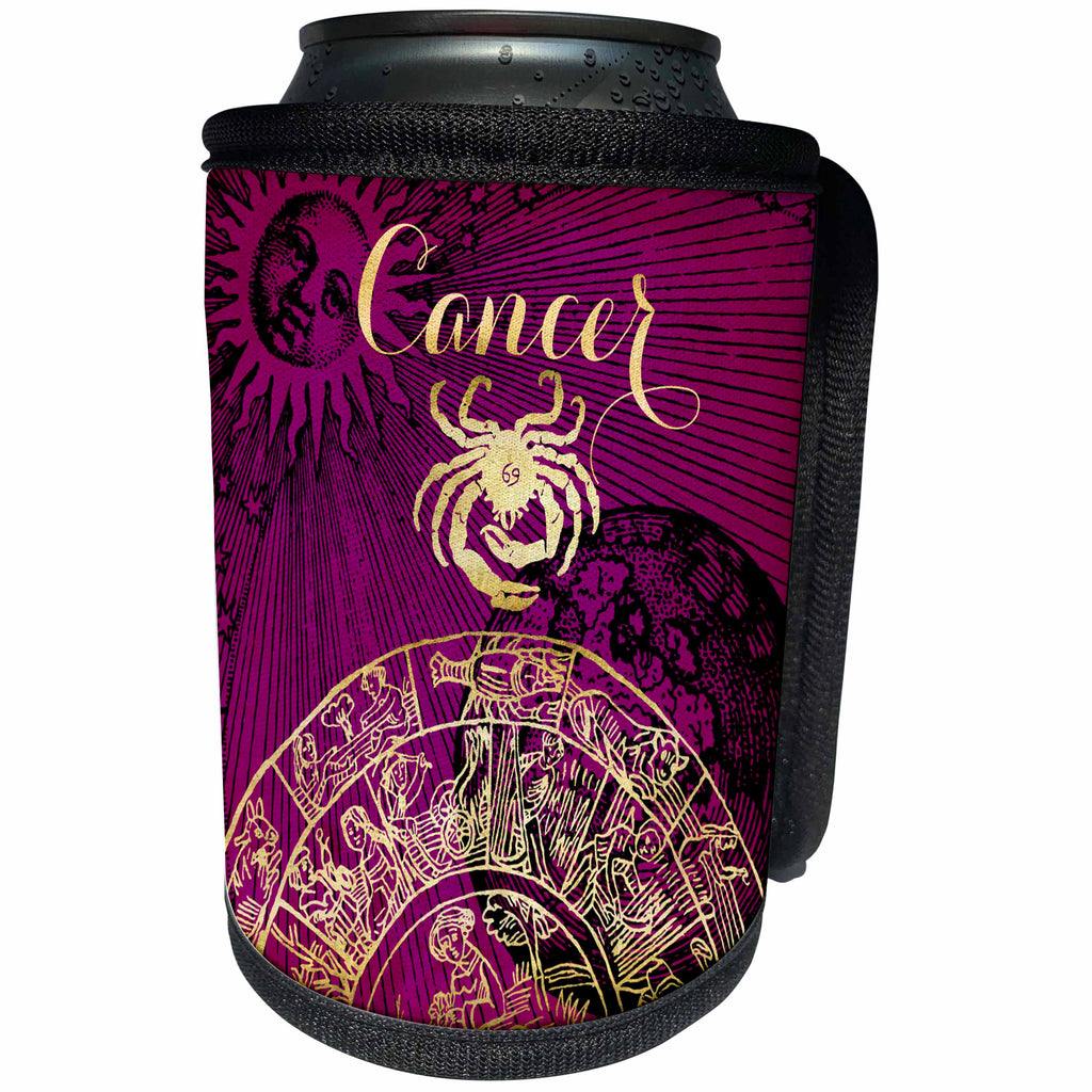 3dRose TDSwhite – Zodiac - Cancer Symbol Astrology Zodiac Sign Horoscope - Can Cooler Bottle Wrap (cc_269253)