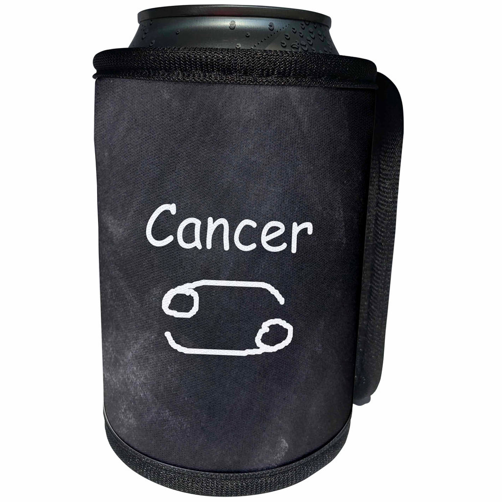 3dRose TDSwhite – Zodiac - Cancer Symbol Zodiac Sign Horoscope Chalkboard Design - Can Cooler Bottle Wrap (cc_269254)