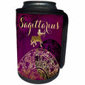 3dRose TDSwhite – Zodiac - Sagittarius Symbol Astrology Wheel Zodiac Sign Horoscope - Can Cooler Bottle Wrap (cc_269265)