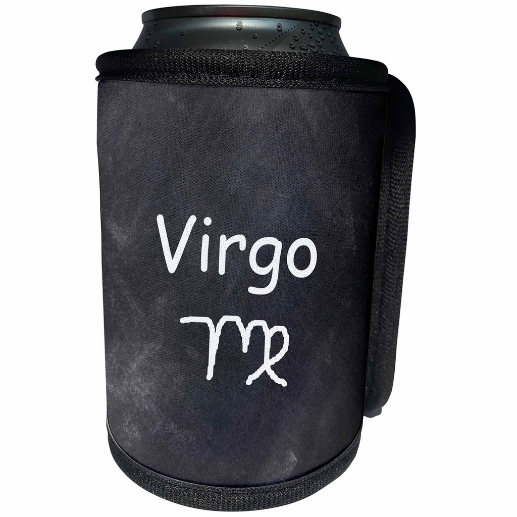 3dRose TDSwhite – Zodiac - Virgo Symbol Zodiac Sign Horoscope Chalkboard Design - Can Cooler Bottle Wrap (cc_269272)