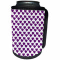 3dRose Anne Marie Baugh - Hearts and Valentines - Cute Purple and White Hearts Pattern - Can Cooler Bottle Wrap (cc_269326)