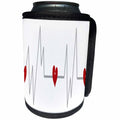 3dRose Anne Marie Baugh - Hearts and Valentines - Cute Red Hearts On A Heart Beat Illustration - Can Cooler Bottle Wrap (cc_269352)