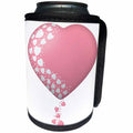 3dRose Anne Marie Baugh - Hearts and Valentines - Cute Pink Hearts With Falling Hearts Illustration - Can Cooler Bottle Wrap (cc_269371)