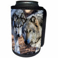 3dRose Bob Molchan Photography - Animals - Gray Wolf With A Friend - Can Cooler Bottle Wrap (cc_269373)