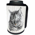 3dRose Renderly Yours Sketches - Black And White Sketch Of Maine Coon Cat, With Pink Nose - Can Cooler Bottle Wrap (cc_269390)
