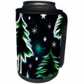 3dRose Dawn Gagnon Photography and Designs-Holidays - Neon Christmas trees and snowflakes - Can Cooler Bottle Wrap (cc_269601)