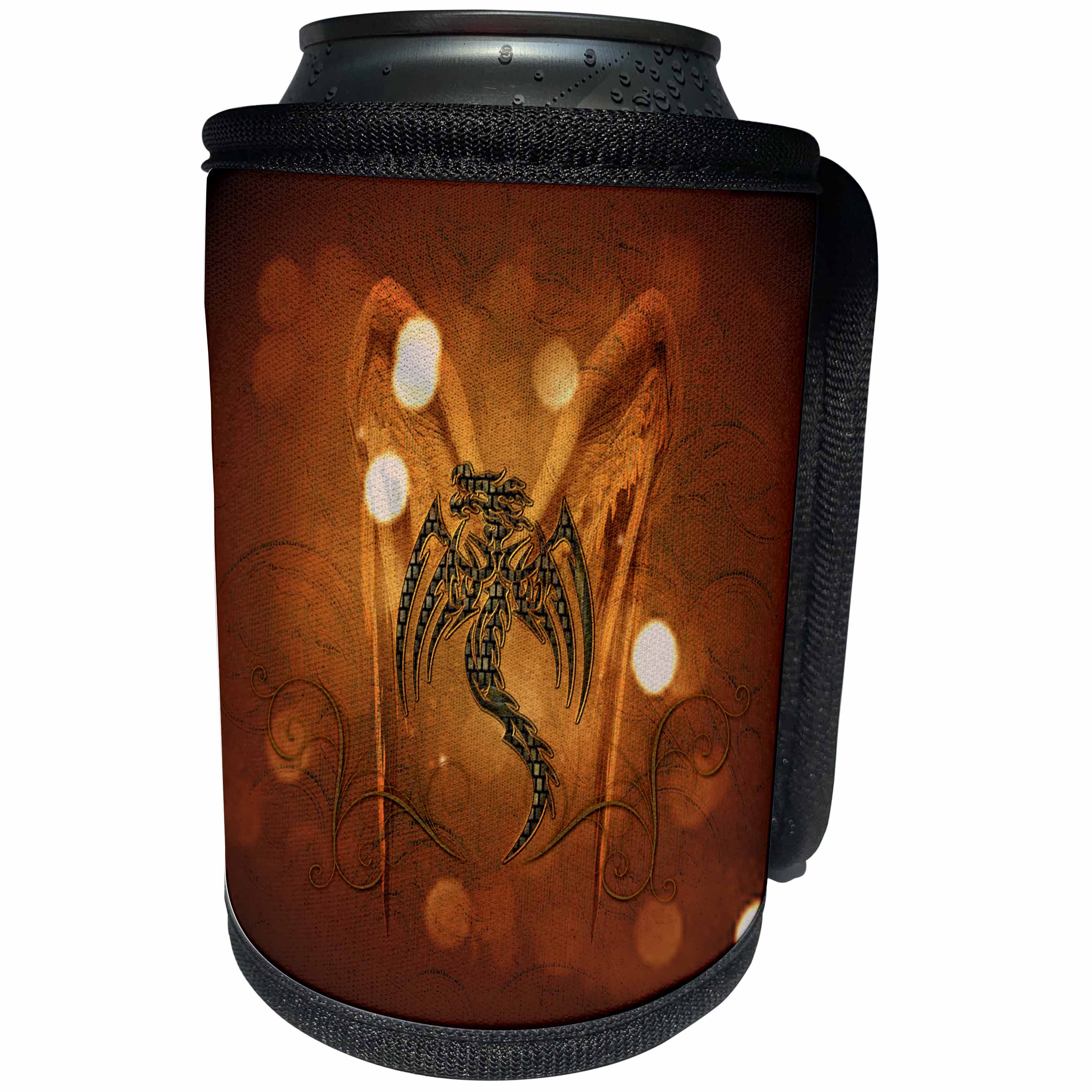 3dRose Heike Köhnen Design Sign Symbol - Wonderful dragon, tribal design - Can Cooler Bottle Wrap (cc_269624)