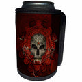 3dRose Heike Köhnen Design Skull - Awesome skull with spider, tribal design - Can Cooler Bottle Wrap (cc_269627)
