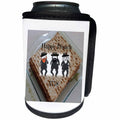 3dRose Jewish Themes - Image of Happy Pesach Dancing Rabbis On Matzoh - Can Cooler Bottle Wrap (cc_269629)