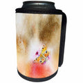 3dRose Abstract Watercolors - Image of Watercolor With Yellow Orange Butterfly - Can Cooler Bottle Wrap (cc_269635)