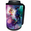 3dRose Abstract Watercolors - Image of Watercolors Purple and Green With Butterfly - Can Cooler Bottle Wrap (cc_269636)