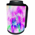 3dRose Abstract Watercolors - Image of Watercolor Drip in Fuchsia and Blue Paint - Can Cooler Bottle Wrap (cc_269640)