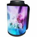 3dRose Abstract Watercolors - Image of Watercolor Painting Purple and Blue With Flowers - Can Cooler Bottle Wrap (cc_269641)