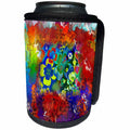 3dRose Abstract Watercolors - Image of Watercolor Red purple and Blue With Neon Shamrock - Can Cooler Bottle Wrap (cc_269645)