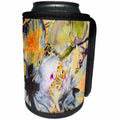 3dRose Abstract Watercolors - Image of Watercolor Black Gray and Orange With Butterfly - Can Cooler Bottle Wrap (cc_269650)
