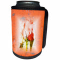 3dRose Abstract Watercolors - Image of Watercolor Tulip On Orange Rusted Metal - Can Cooler Bottle Wrap (cc_269651)