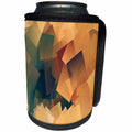 3dRose Abstract Watercolors - Image of Watercolor Teal and Golden Orange Triangles - Can Cooler Bottle Wrap (cc_269657)