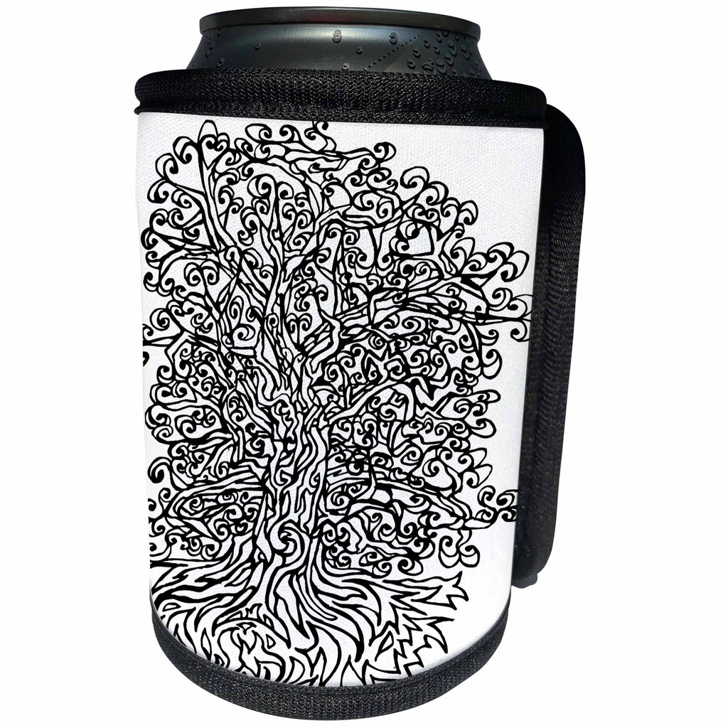 3dRose DYLAN SEIBOLD - MONOCHROME - Tree Beardy - Can Cooler Bottle Wrap (cc_269678)