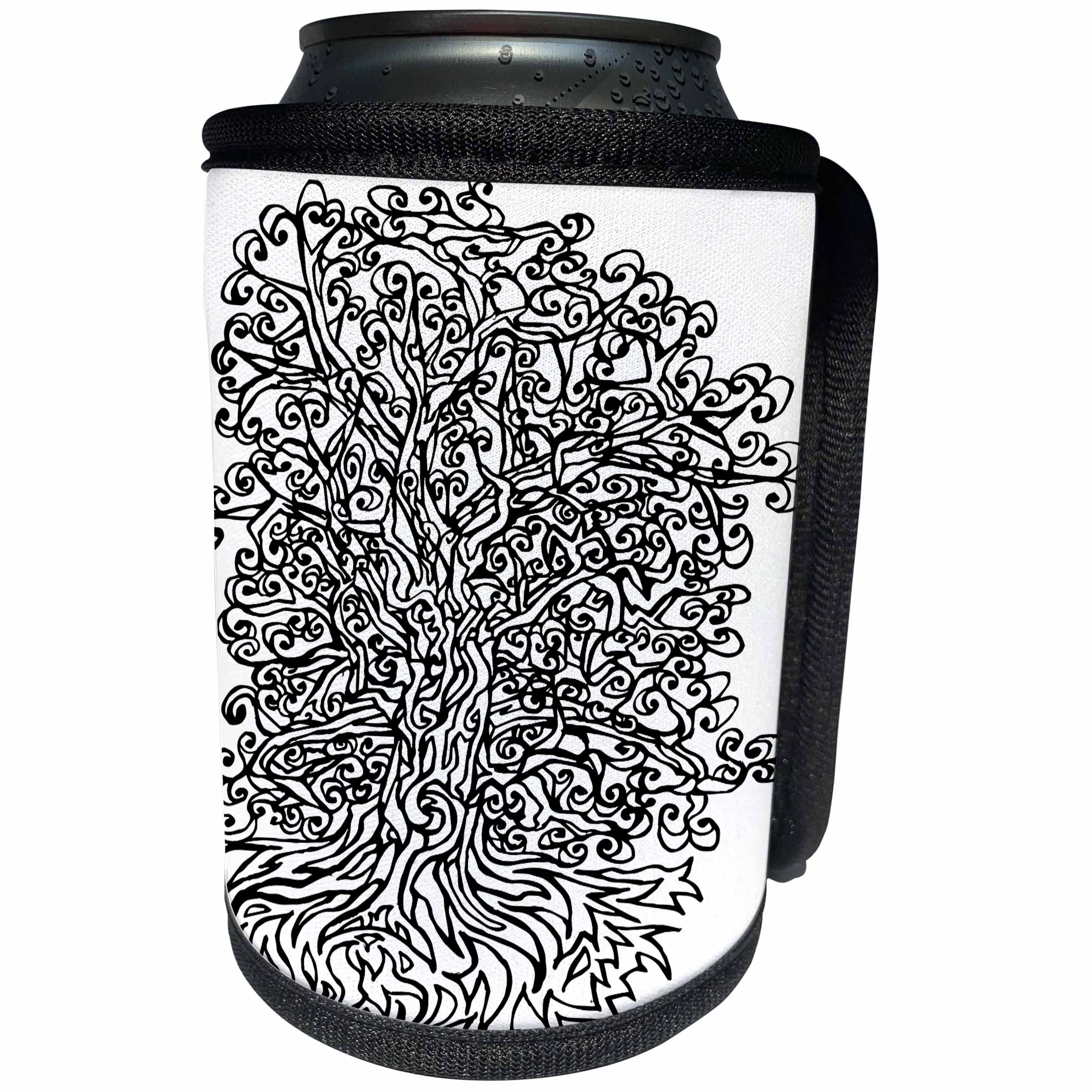 3dRose DYLAN SEIBOLD - MONOCHROME - Tree Beardy - Can Cooler Bottle Wrap (cc_269678)