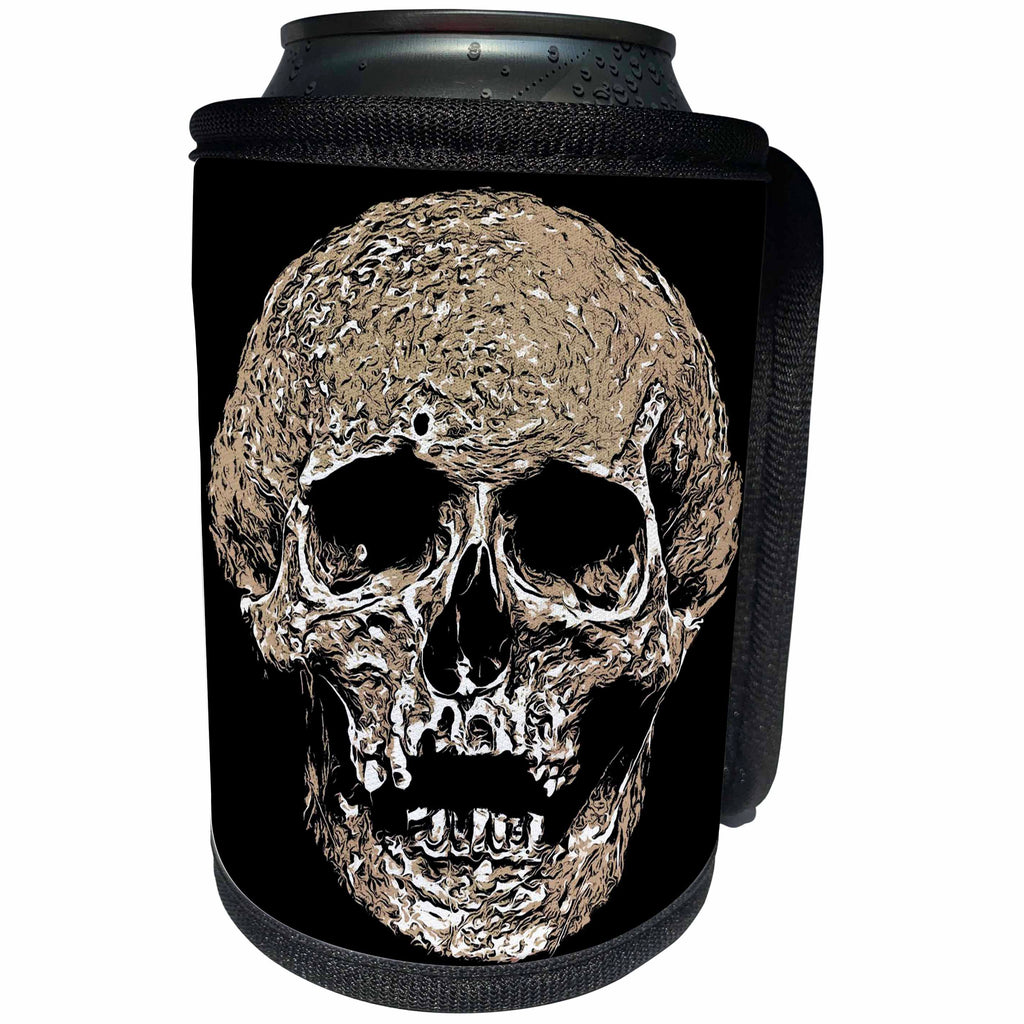 3dRose Taiche - Vector - Skull - Full Skull With Rotting Flesh Vector - Can Cooler Bottle Wrap (cc_269738)