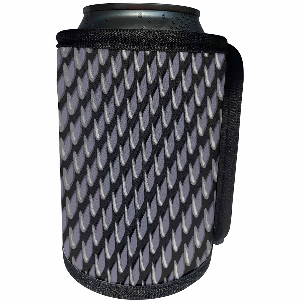 3dRose Taiche - Vector - Urban Architecture Patterns - Just Grate Abstract Pattern With Heather Background - Can Cooler Bottle Wrap (cc_269744)