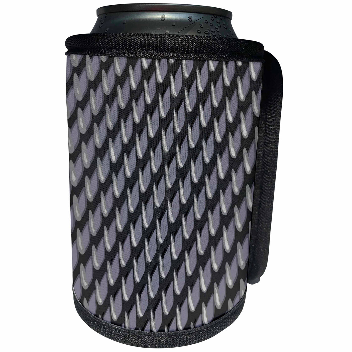 3dRose Taiche - Vector - Urban Architecture Patterns - Just Grate Abstract Pattern With Heather Background - Can Cooler Bottle Wrap (cc_269744)