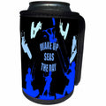 3dRose Taiche - Vector - Kitesurfing Wakeboarding - Wake Up Seas The Day Kiteboarder Royal Blue - Can Cooler Bottle Wrap (cc_269747)
