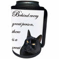 3dRose Taiche - Tee Shirt - Cats - Behind Every Great Person There Is A Great Cat - Can Cooler Bottle Wrap (cc_269749)