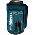 3dRose Beverly Turner Christmas Design and Photography - Buffalos and Trees Happy Holidays - Can Cooler Bottle Wrap (cc_26976)