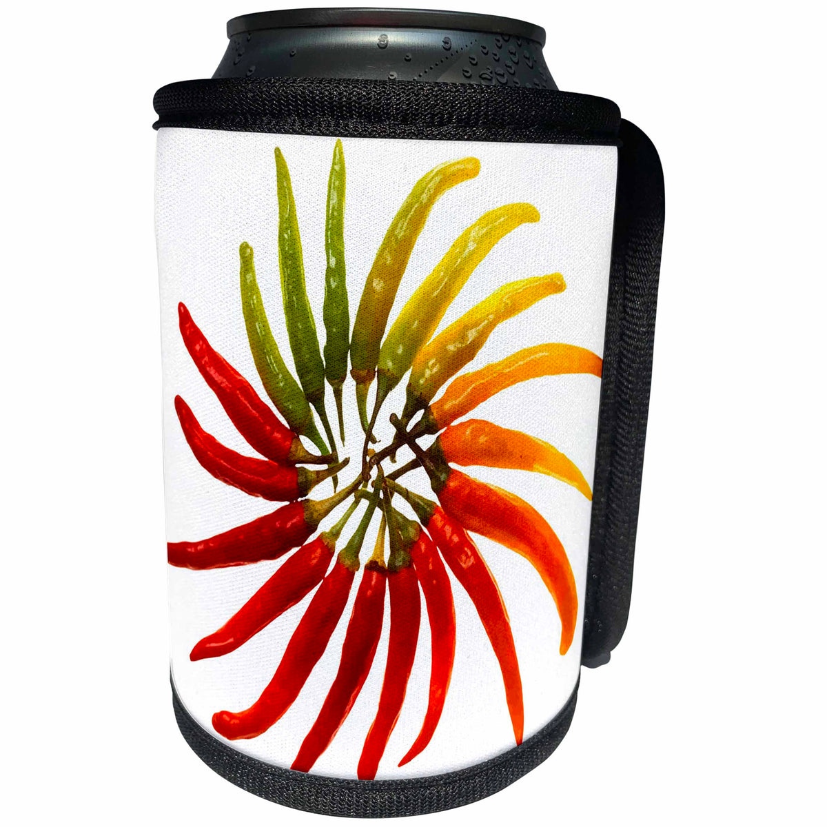 3dRose Taiche - Vector - Chili Peppers - Chili Color Wheel Vector - Can Cooler Bottle Wrap (cc_269766)