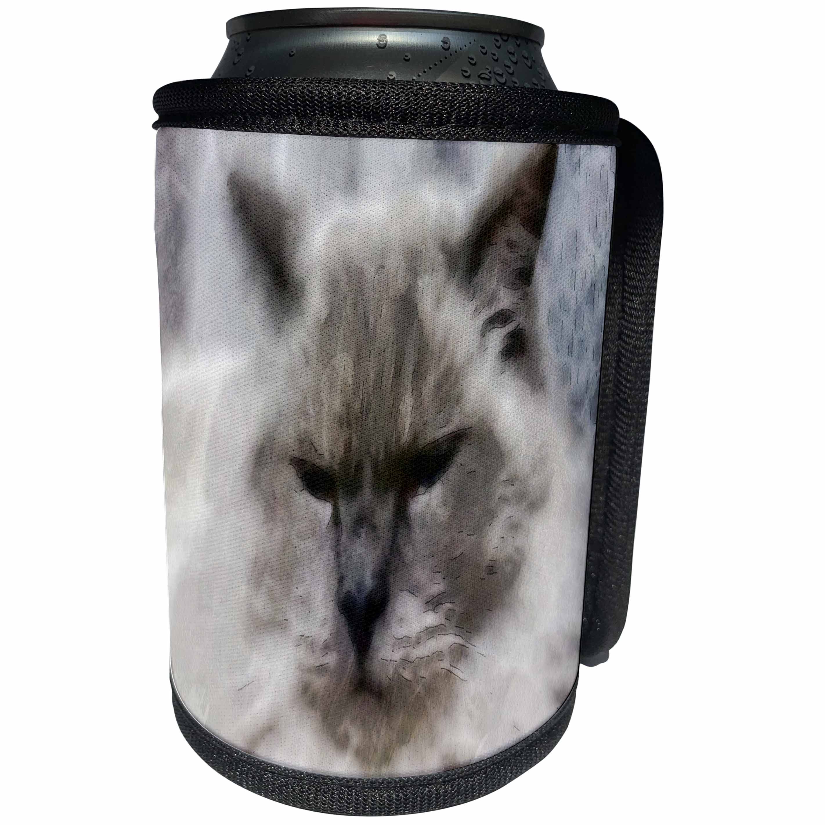 3dRose Taiche - Watercolor - Persian Cat - White Persian Cat In Watercolor - Can Cooler Bottle Wrap (cc_269767)
