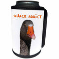 3dRose Taiche - Tee Shirt - Duck - Quack Addict - Can Cooler Bottle Wrap (cc_269781)