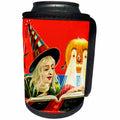3dRose Scenes from the Past Ephemera - Vintage Halloween Little Witch and Her Pumpkin Friend Early 1900s - Can Cooler Bottle Wrap (cc_269799)