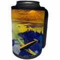 3dRose Scenes from the Past Ephemera - 1930s Dawn of Aviation Over New York City Early American Flight - Can Cooler Bottle Wrap (cc_269809)