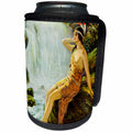 3dRose Scenes from the Past Ephemera - Vintage Native American Princess Pin Up Poster Moonlit Waterfall - Can Cooler Bottle Wrap (cc_269812)