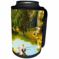 3dRose Scenes from the Past Ephemera - Vintage Good Ol Days at the Fishing Hole Americana - Can Cooler Bottle Wrap (cc_269814)