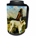 3dRose Scenes from the Past Magic Lantern Slides - A Girl and her Cow Nova Scotia Canada Circa 1920 Vintage - Can Cooler Bottle Wrap (cc_269828)