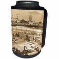 3dRose Scenes from the Past Magic Lantern Slides - Vintage Atlantic City New Jersey Boardwalk Steeplechase and Beach - Can Cooler Bottle Wrap (cc_269835)