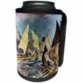 3dRose Scenes from the Past Magic Lantern Slides - Vintage Battle of Salamis Ancient Greek Persian Themistocles - Can Cooler Bottle Wrap (cc_269838)