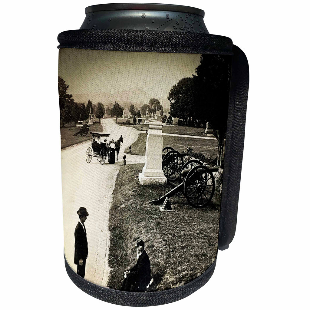 3dRose Scenes from the Past Magic Lantern Slides - Vintage Civil War Gettysburg Pennsylvania Hancock Avenue - Can Cooler Bottle Wrap (cc_269841)