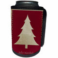 3dRose Beverly Turner Christmas Design - Gold Tree on Red Feliz Navidad Merry Christmas in Spanish - Can Cooler Bottle Wrap (cc_26985)