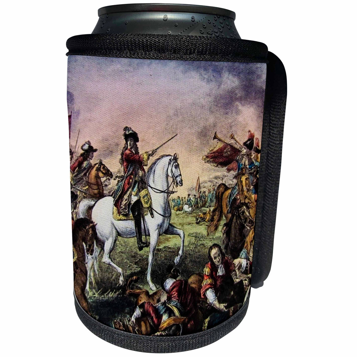 3dRose Scenes from the Past Magic Lantern Slides - Vintage Battle of the Boyne Circa 1890 King James II - Can Cooler Bottle Wrap (cc_269859)