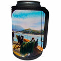3dRose Scenes from the Past Magic Lantern Slides - Vintage Man in Deck Chair on a Pleasure Cruise Early 1900s - Can Cooler Bottle Wrap (cc_269862)