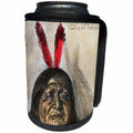 3dRose Scenes from the Past Magic Lantern Slides - Vintage Indian Chief Two Moons of the Cheyenne Native American - Can Cooler Bottle Wrap (cc_269868)