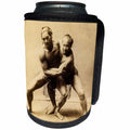 3dRose Scenes from the Past Magic Lantern Slides - Vintage Rare Japanese Sumo Wrestlers in Action Circa 1890s Old Japan - Can Cooler Bottle Wrap (cc_269876)