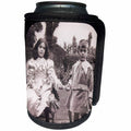 3dRose Scenes from the Past Magic Lantern Slides - Edwardian Era Children Brother and Sister Family Photo Vintage - Can Cooler Bottle Wrap (cc_269886)