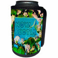 3dRose Scenes from the Past Magic Lantern Slides - Nova Scotia Floral Sign Title Slide Vintage 1920s - Can Cooler Bottle Wrap (cc_269901)