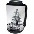 3dRose Scenes from the Past Magic Lantern Slides - USS Boston Manning Her Yards 1889 Vintage American Naval History - Can Cooler Bottle Wrap (cc_269909)